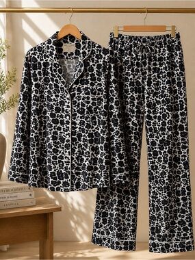 Black & White leopard print Pajama Set - Size 6
